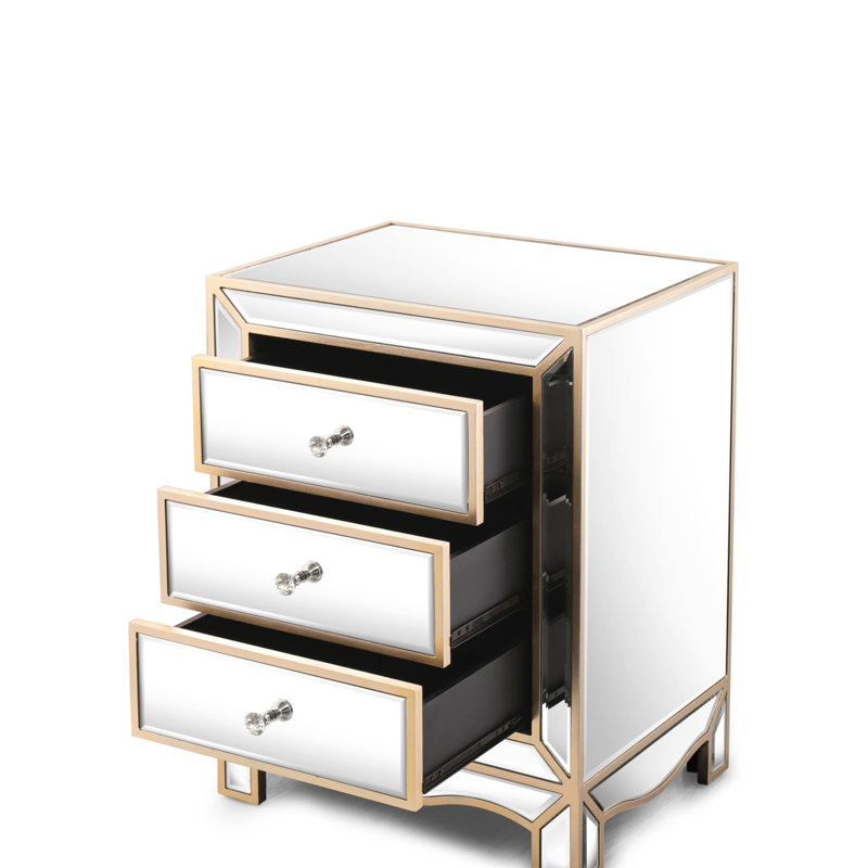 Table de chevet multifonctionnelle avec miroir - H 26 po x l 19,7 po x P 15 po
