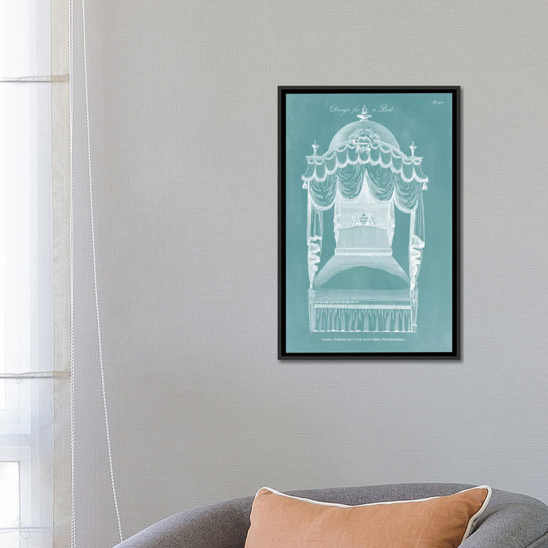 «Design for A Bed III», impression sur toile, H 26 po x l 18 po x P 1,5 po, Toile encadrée noire, Pas de tapis
