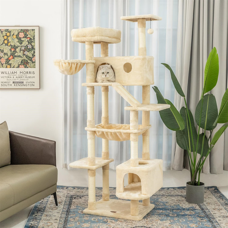 Arbre à chat H 72,99 po Eustach, Beige