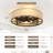 20" Farmhouse Caged Ceiling Fan featuring a Fabric Style Light Kit and Remote Control.