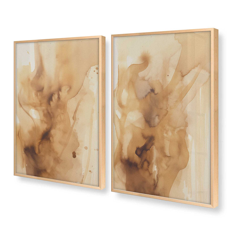 Burnt Echoes, ensemble de 2 impressions,, H 17 po x l 26 po, Érable brut