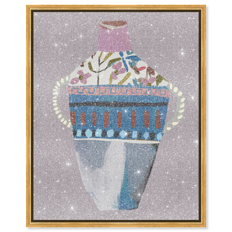 Floral Amphora Print by Oliver Gal, 25"H x 21"W, Gold Floater Frame