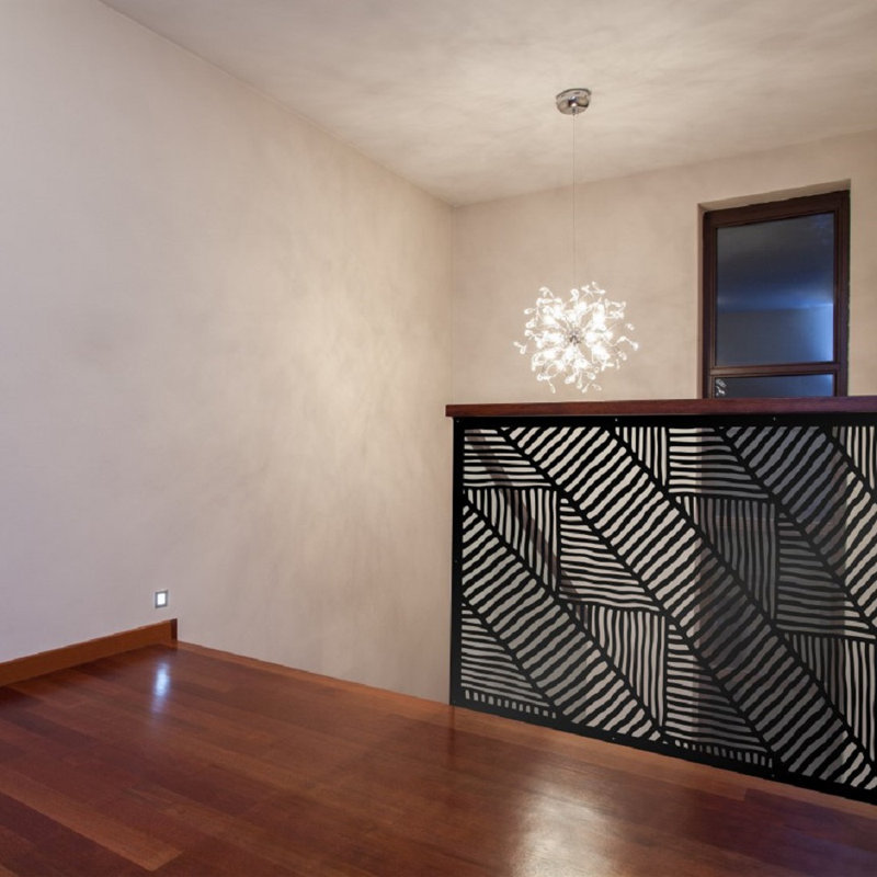 Panneau d'intimité en aluminium découpé au laser à motif de tapis - art mural extérieur thermolaqué en métal, cloison décorative d'intimité pour clôture de jardin