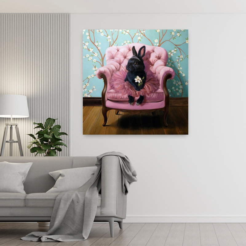 Petite déesse, art urbain contemporain de lapin, H 48 po x l 48 po
