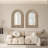 Rustic Arched Wooden Frame Wall Mirror-2078458610