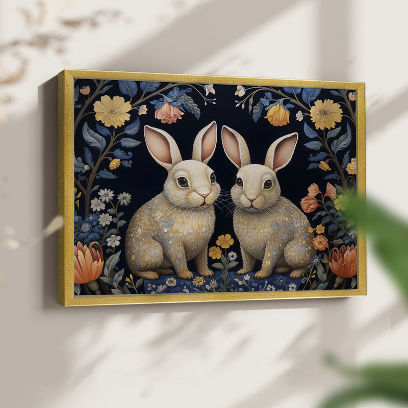 Faune - XXIX - Reproduction encadrée - Restickable, H 11 po x l 14 po, Or