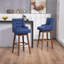 Luthando Swivel Upholstered Counter Stool with Solid Wood Frame-265640307
