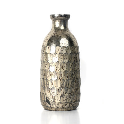 Vase de table en verre intérieur/extérieur 9,25" silver mckibbens