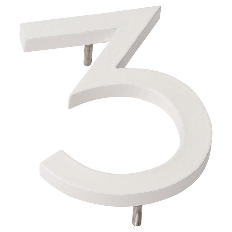 10 in. Flat Floating Mount House Number, Taupe, 3