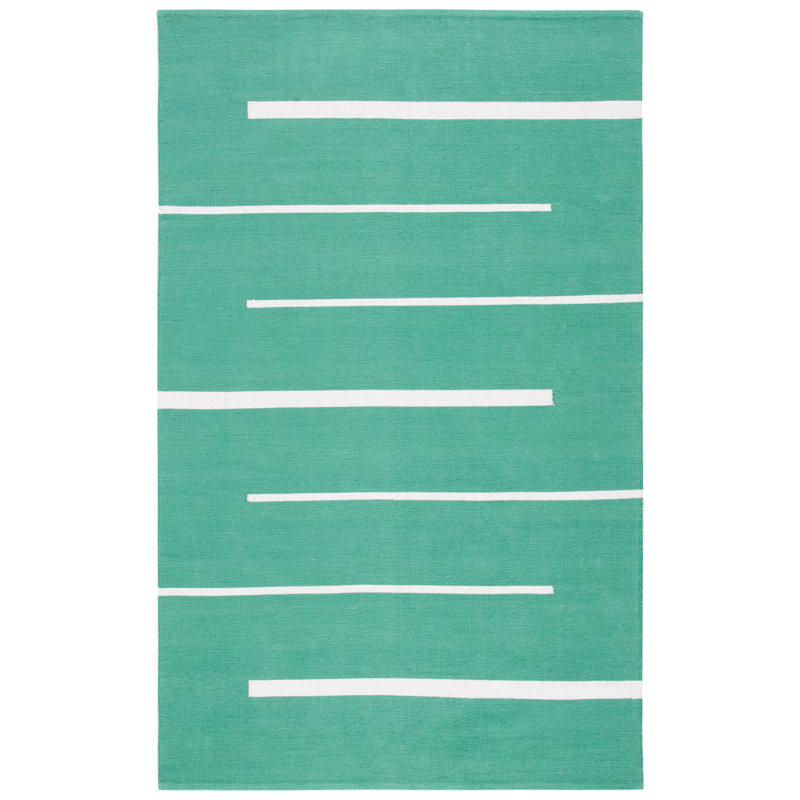 Tapis rayé en coton tissé à la main Estine, Rectangle 9 pi x 12 pi