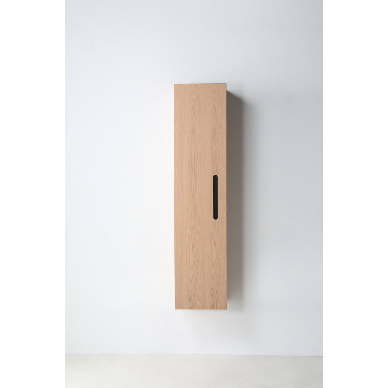 Armoire murale de salle de bain Asgun, Chêne blanchi