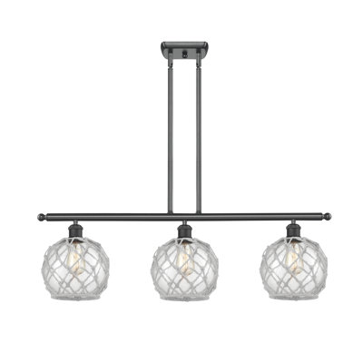 Luminaire suspendu linéaire à 3 lumières pour îlot de cuisine Hildebrandt Farmhouse