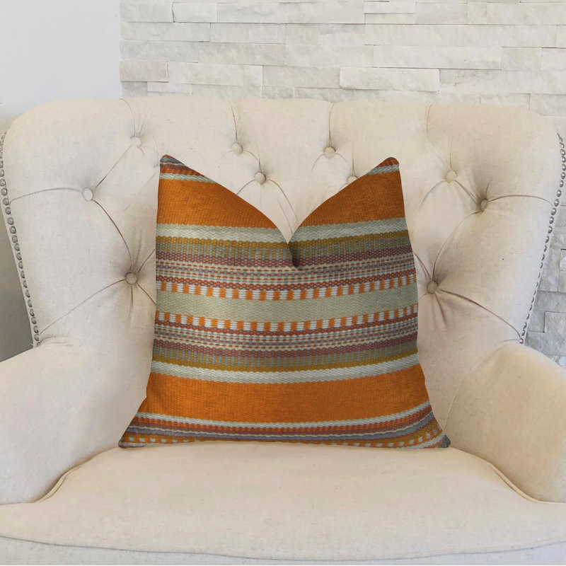 Coussin de luxe fabriqué à la main ambre de South Shore, 24 po x 24 po, Coussin décoratif