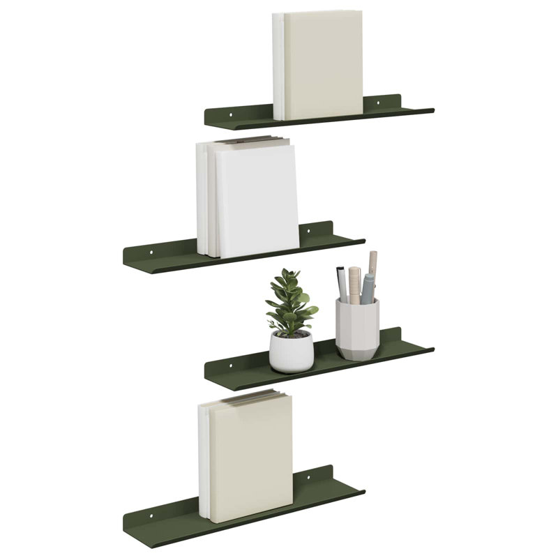 Steel Floating Shelf, Olive Green