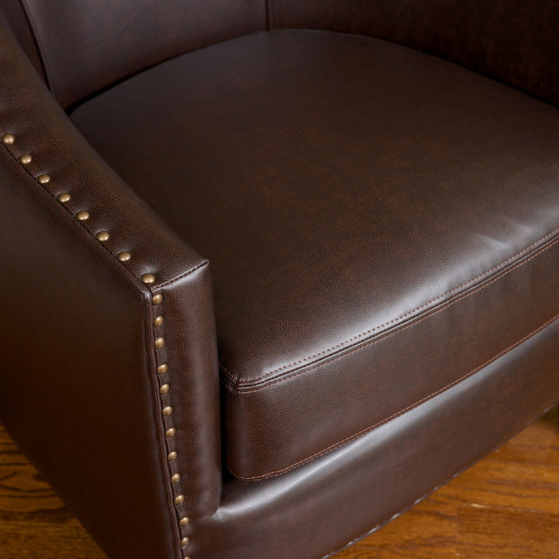 Fauteuil d'appoint simple, fauteuil club rembourré, Brun