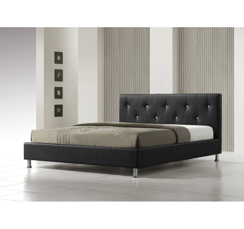 Upholstered Bed, Double (4'6), Matt Black
