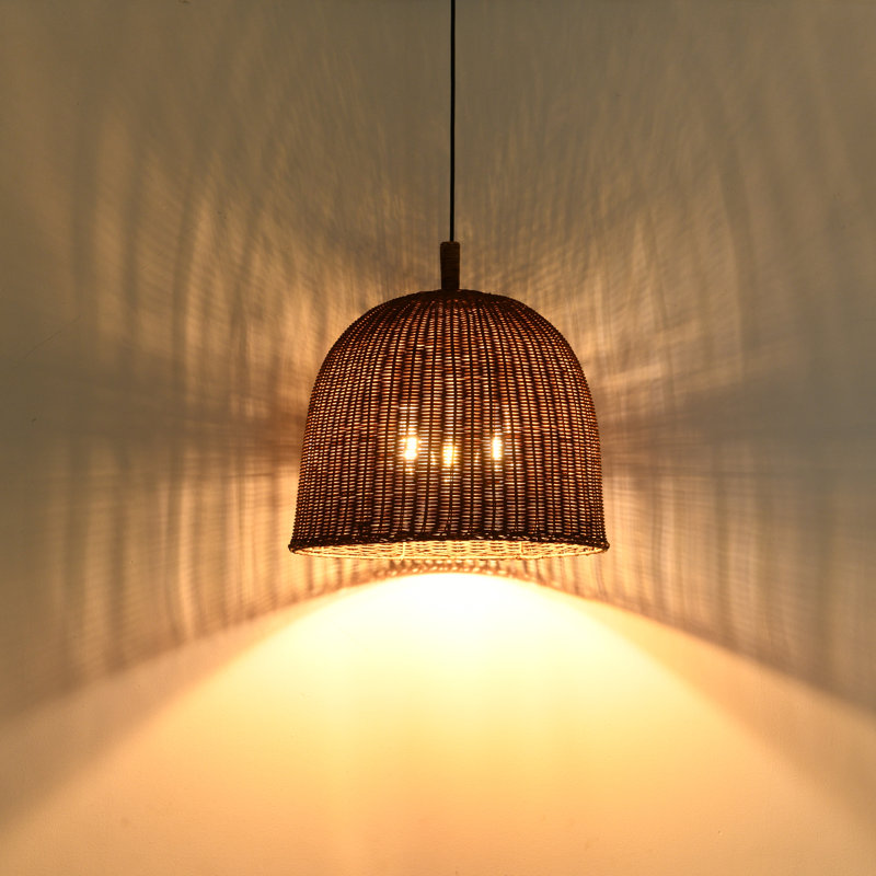 Luminaire suspendu en rotin 3 lumières Caseyn