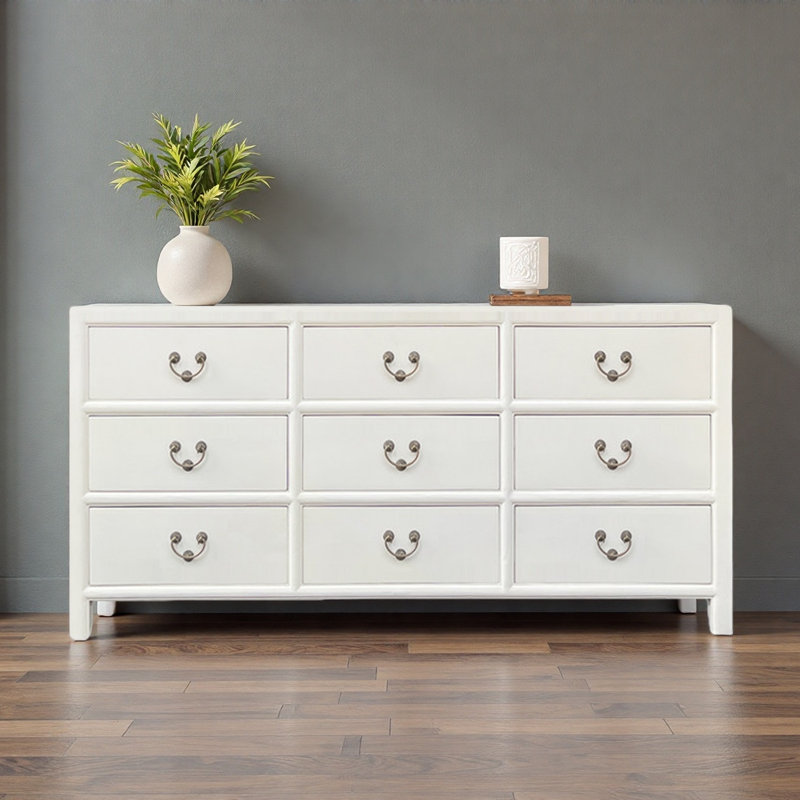 Buffet simple à plusieurs tiroirs, Blanc