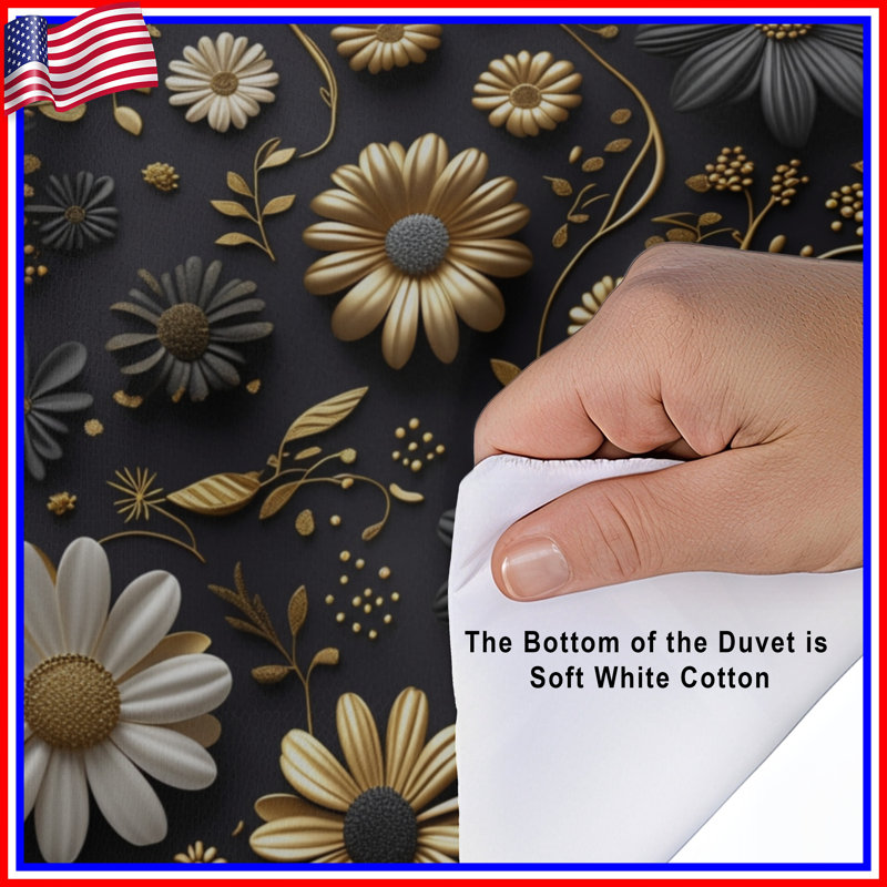 Floral Bedding Art Duvet Cover Modern, Twin