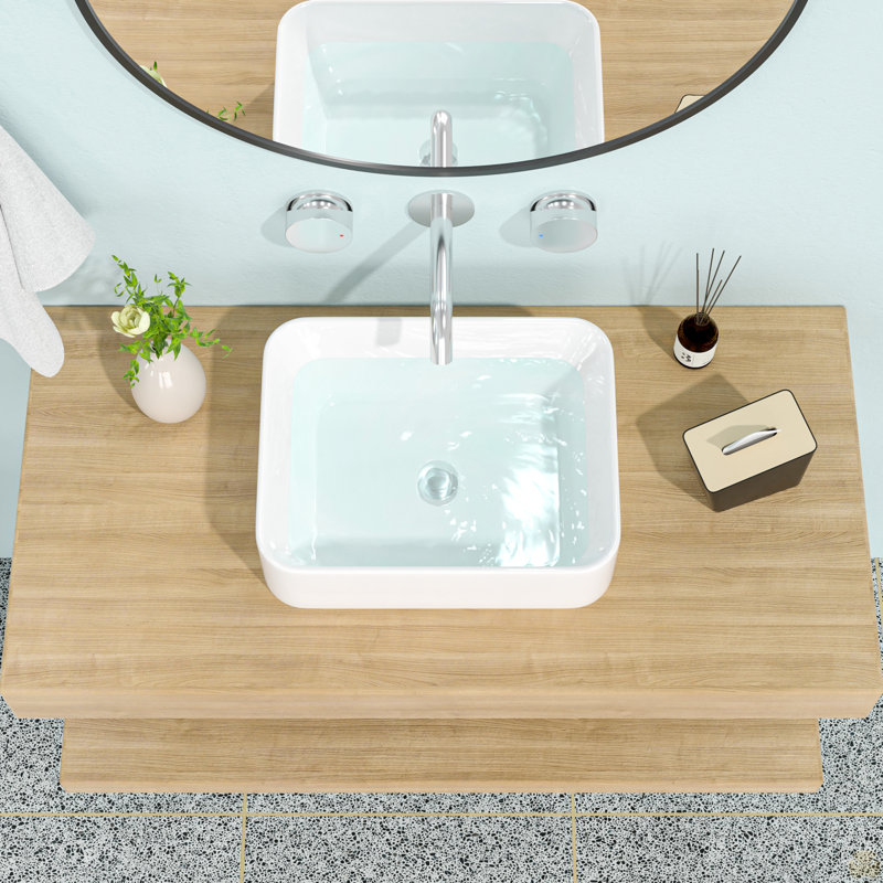 19"X15" Ceramic Rectangular Vessel Bathroom Sink