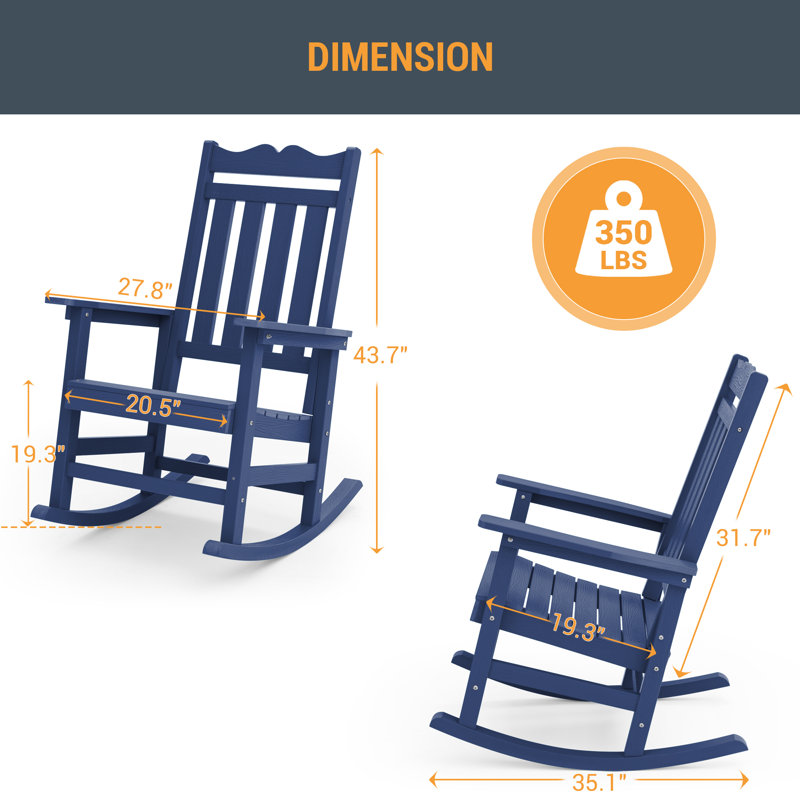 Chaise Adirondack berçante Juulia, Bleu marine
