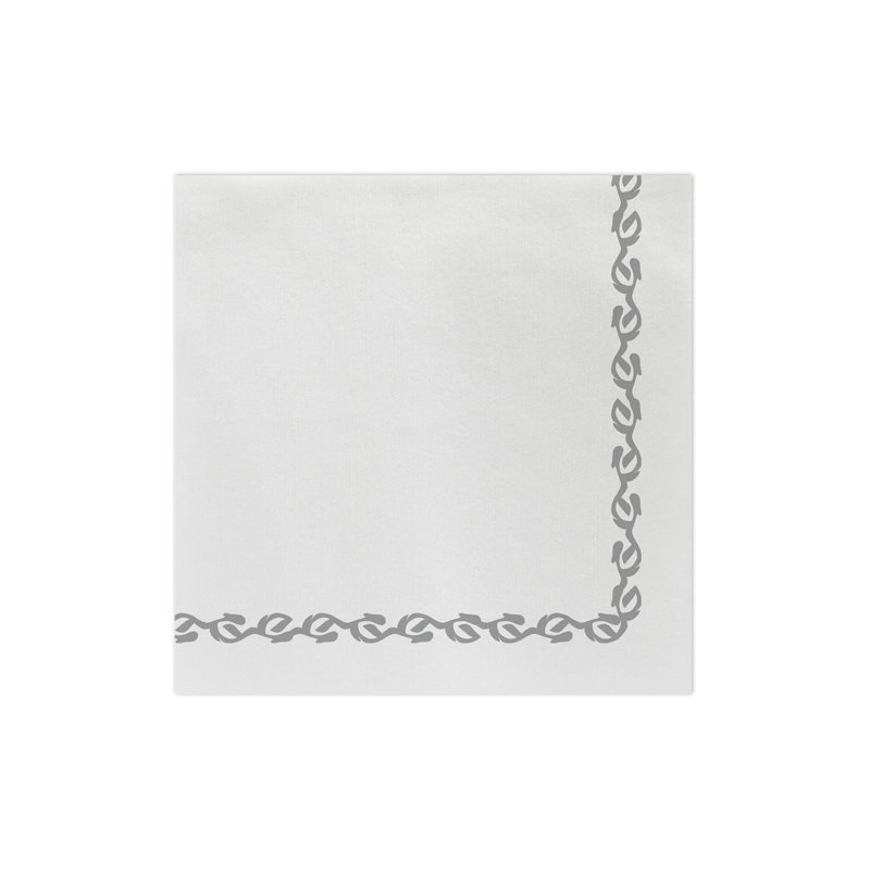 Papersoft Napkins Florentine Dinner Napkins, White/Light Gray