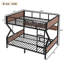 Queen Over Queen Bunk Bed, Metal Bunk Bed With Storage Shelves And Lights, Space-Saving & Noise-Free Design