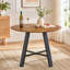 Table de salle à manger ronde de 42 po avec plateau en bois aggloméré texturé et pieds noirs