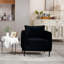 Fauteuil moderne du milieu du siècle avec revêtement en velours et coussin pour le salon principal, siège confortable, structure