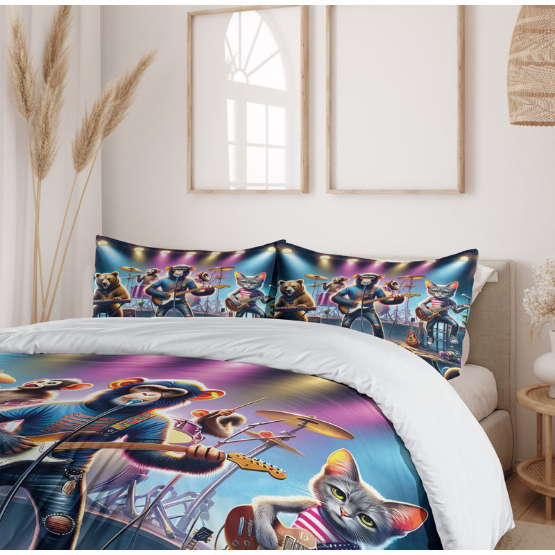 Ensemble de housse de couette en microfibre, Housse de couette très grand + 2 taies décorativ