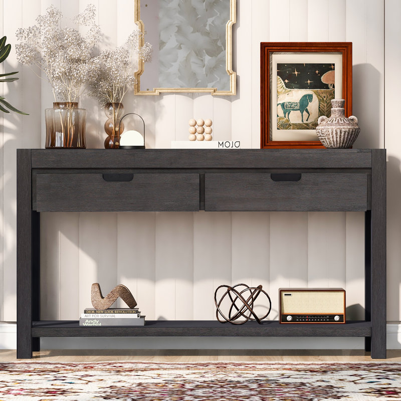 Tanvitha 55.1'' Console Table, Antique Brown
