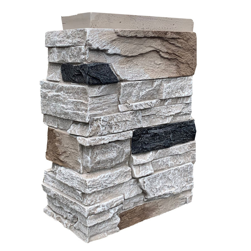 Country Ledgestone Outside Corner, Dover White
