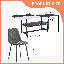 Ensemble de table et de chaises 71 x 35,4 pouces avec table de salle à manger épissée en bois et noire avec fonction de rangement au milieu des pieds de la table.-1240747798-1240747792-1240747794