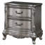 Table de chevet gris antique avec 2 tiroirs doublés de feutre pour le confort de la chambre à coucher
