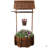 Rustic Wooden Wishing Well Planter Outdoor Home Décor For Patio, Garden, Yard W/Hanging Bucket