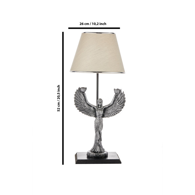 Lampe de table, gris, Blanc