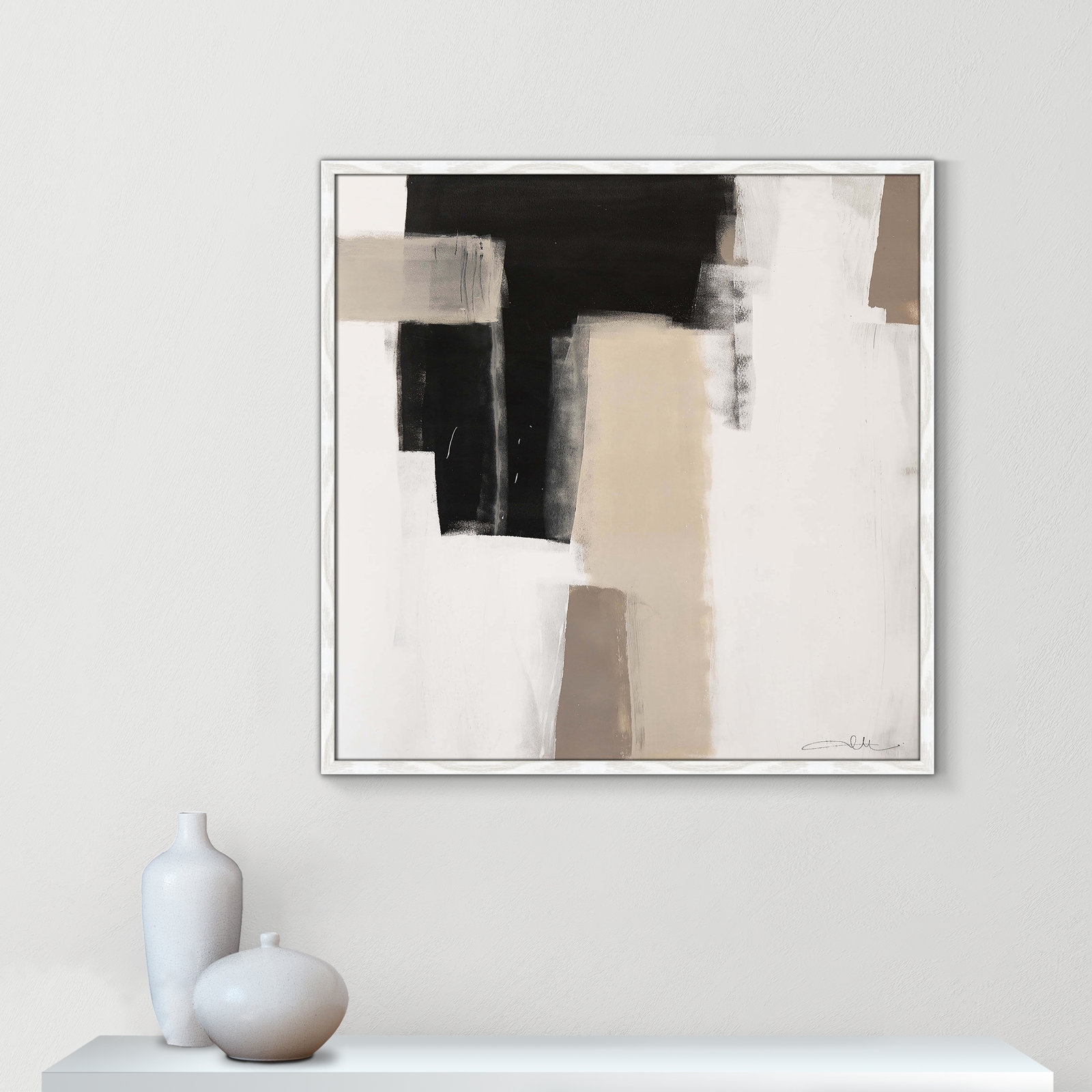 Earth Scapes I Print, 32" H x 32" W x 1.25" D, White Slim Framed
