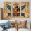 Bleu et beige, déesse égyptienne I - ensemble d'art mural égyptien