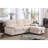 97.5"W Beige Velvet Fabric Reversible Sleeper Sectional Sofa Chaise