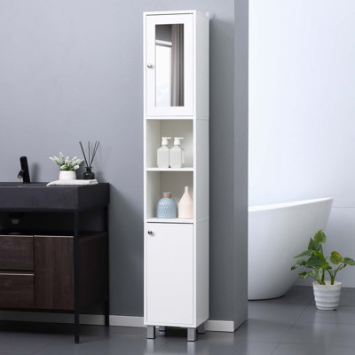 Armoire de rangement haute avec miroir