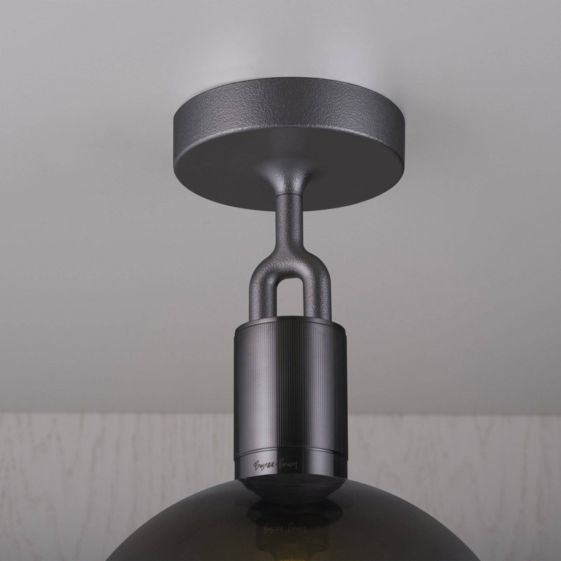 1 - Light Semi Flush Mount, Medium, Gun Metal, Opal