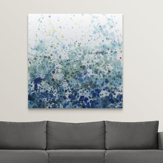 «Speckled Sea II» par Megan Meagher, reproduction d'art, H 24 po x l 24 po x P 1,5 po, Toile