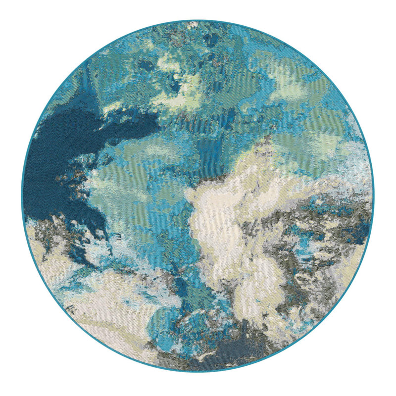 Keazia Indoor/Outdoor Area Rug, Round 4'1"