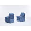 Linen Upholstered Armless Dining Chair With Casters And Storage Space-Set Of 2-1010061897