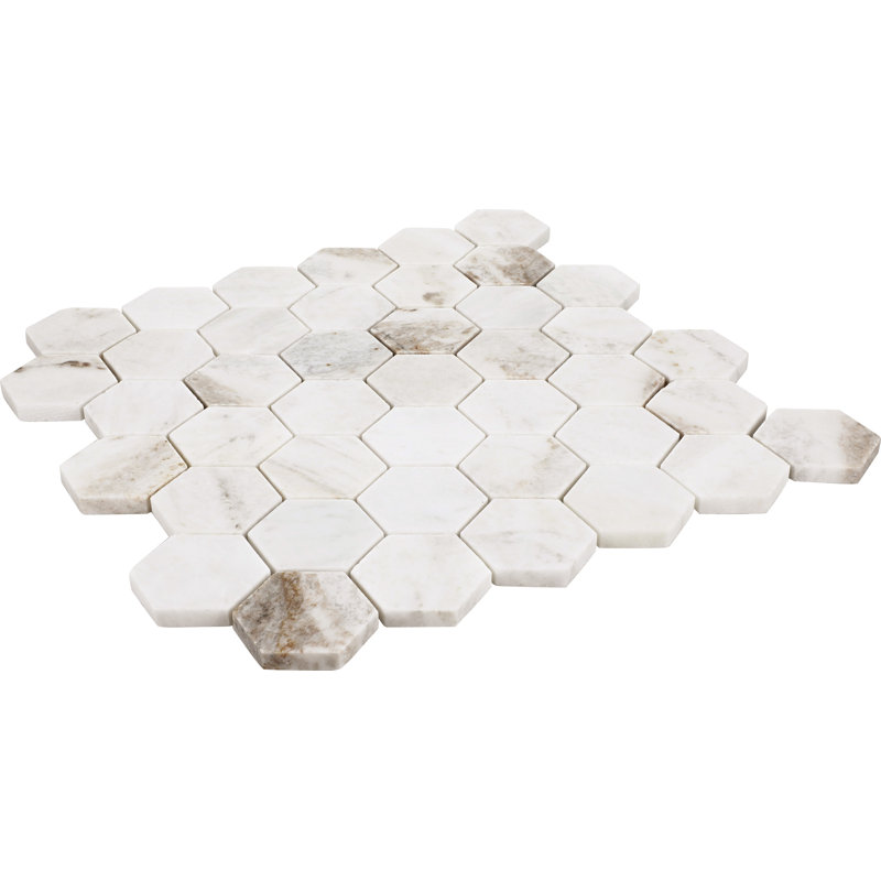 Carreau de mosaïque 12 po x 12 po Honeycomb, Blanc Daphne
