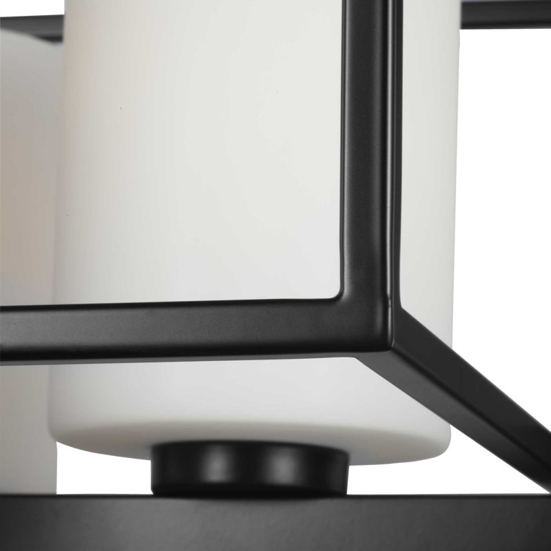 Lustre rectangulaire unique à 4 lumières Alexi, Noir