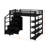 Metal Loft Bed With Wardrobe And Storage Shelves, Loft Bed With Stairs And Cabinets