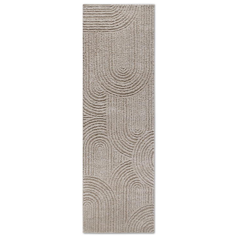 Gallery Geometric Machine Woven Beige Area Rug