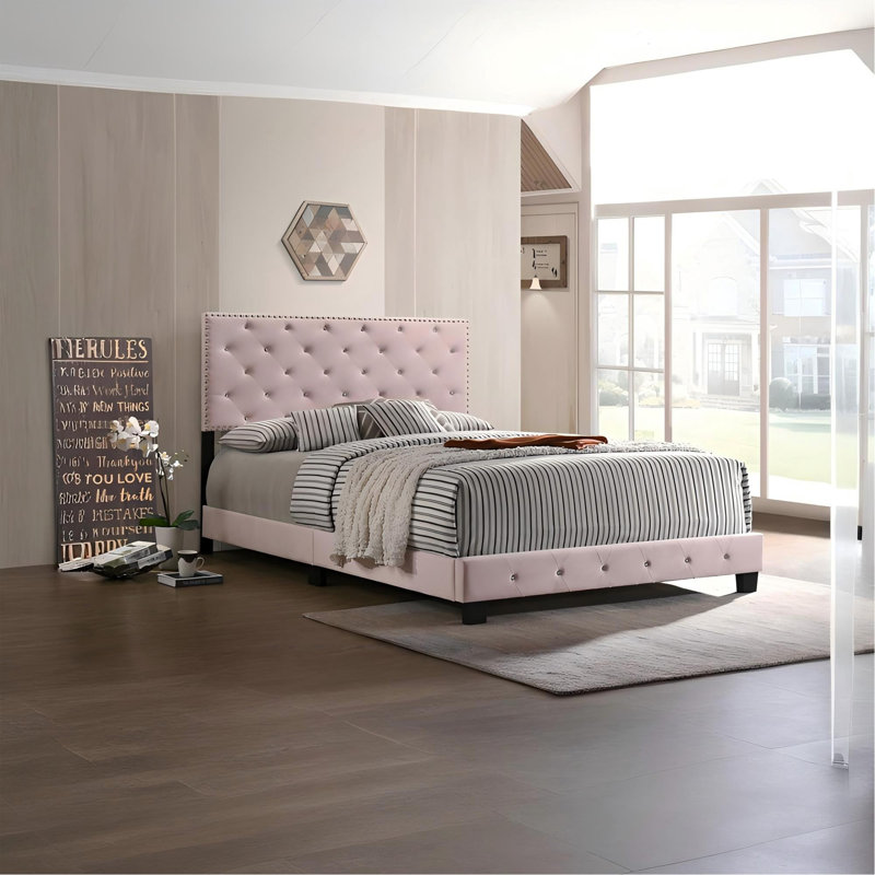 Grand lit transitionnel rose For Style