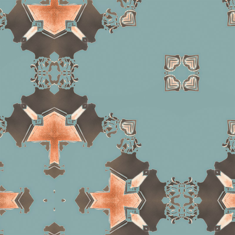 Eva | Diamond Pattern Wallpaper , Blue/Gray/Beige/Yellow/Tan